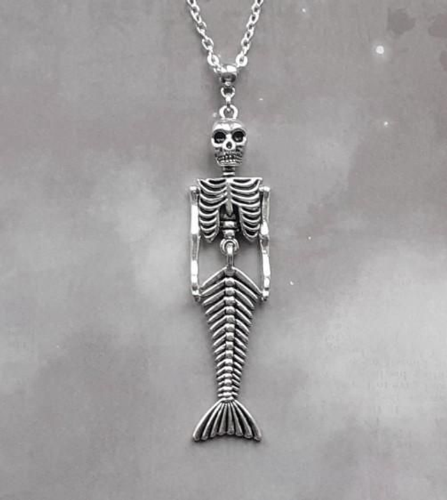 Skeleton Mermaid Necklace 