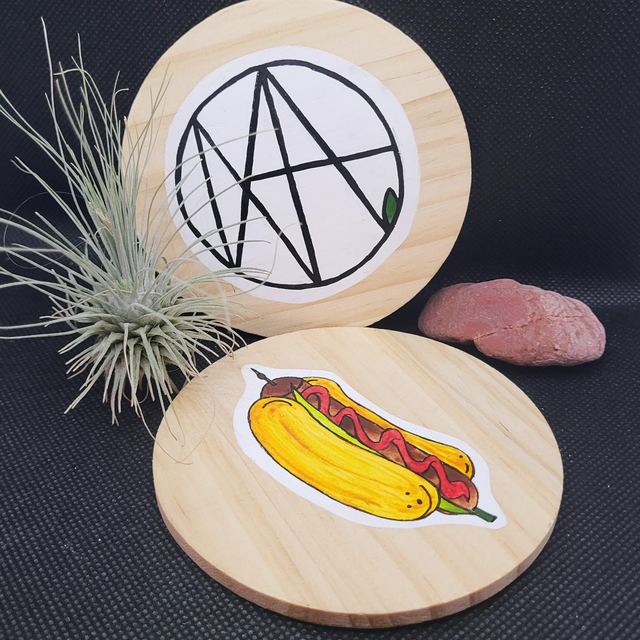 Dessous de verre en bois "QuenouilleDog"