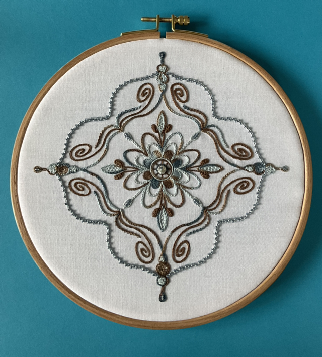 Kit broderie traditionnelle * Mandala Bleu *