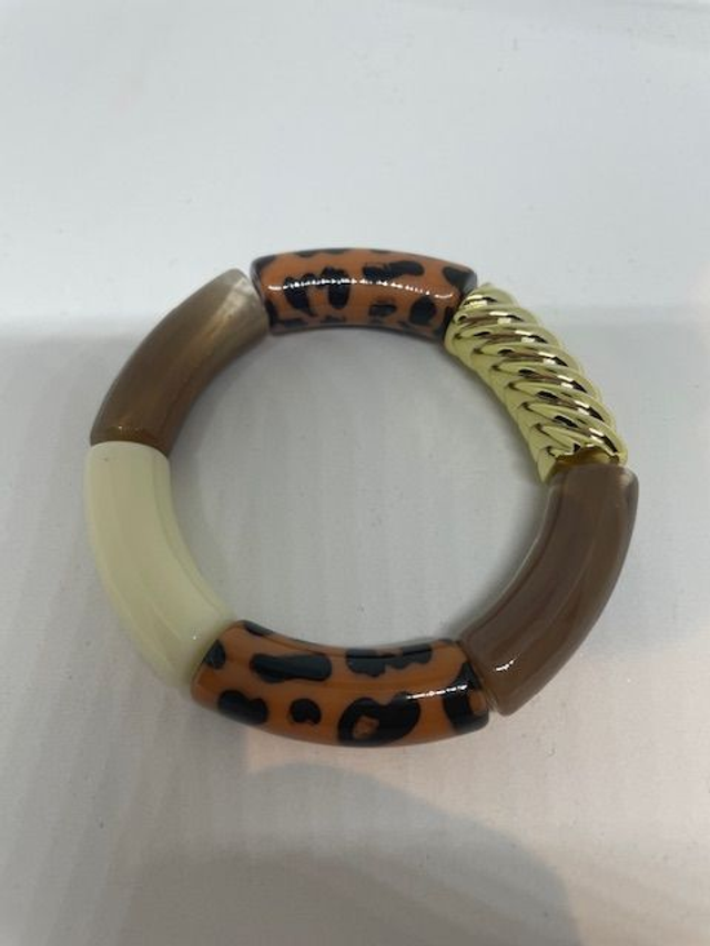 Bracelet acrylique tons naturels 2 (taille S)