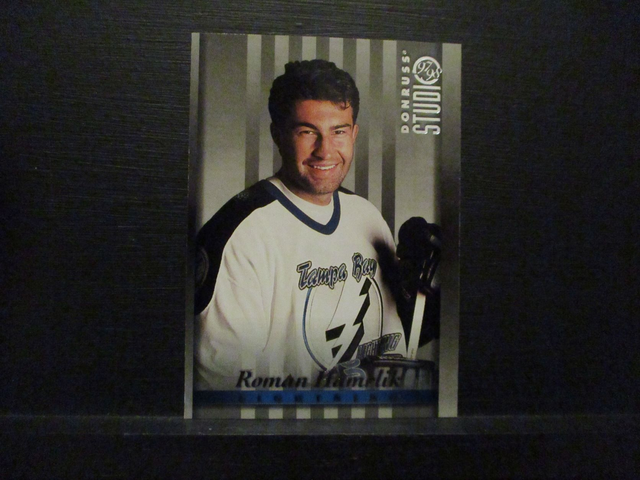 Roman Hamrlik - NFL 1997 Donruss Studio Ice Hockey Original Trading Card #75