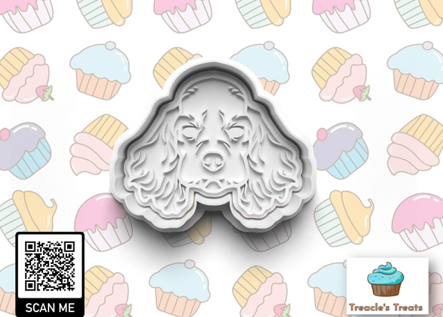  Cocker Spaniel Head Fondant/cookie stamp with cutter