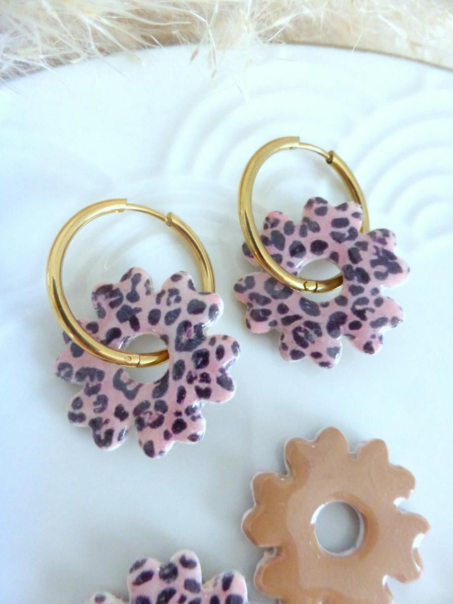 Perles fleurs leopards - Mix &amp; Boucles