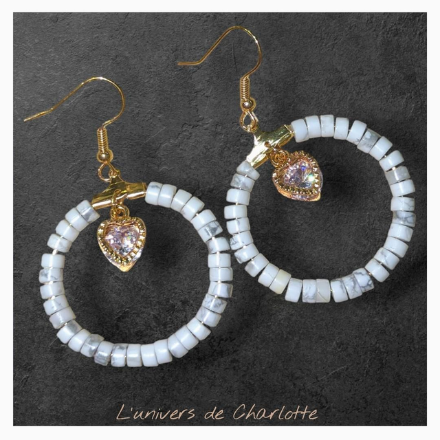 Boucles d'oreilles "Howlite" BO-180