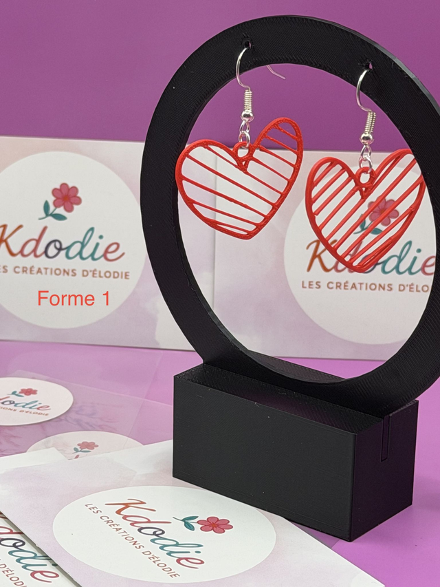 Boucles d'oreilles Coeur - Attaches Crochet