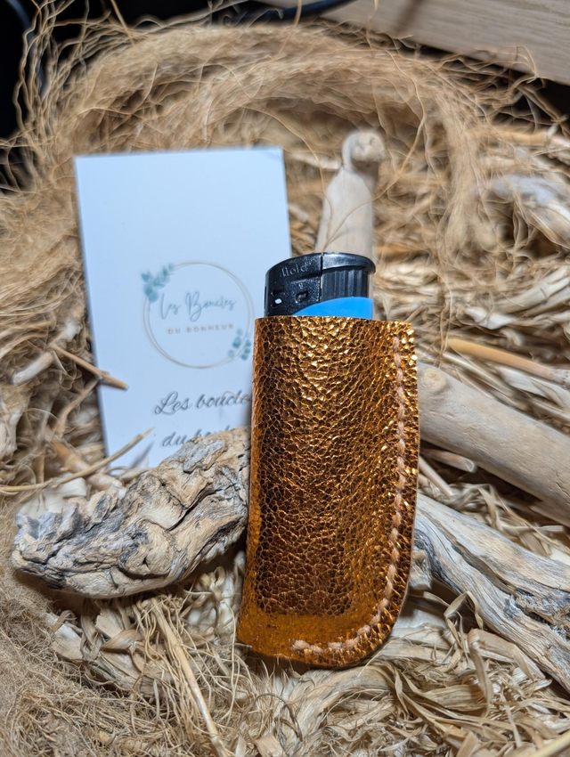 Étui à briquet orange irisé 