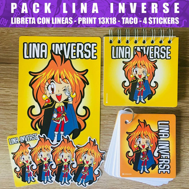 Pack Libreta anillada Lina Inverse