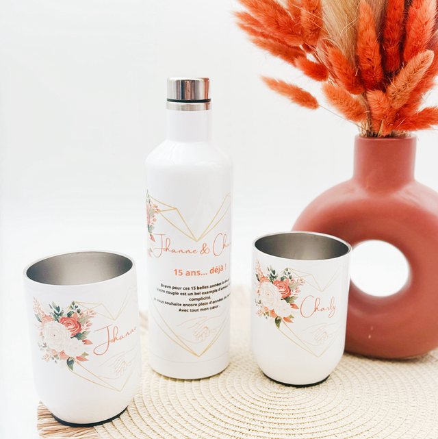 Coffret Bouteille et verres isotherme 