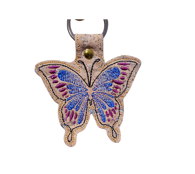 Porte clé papillon en liège 