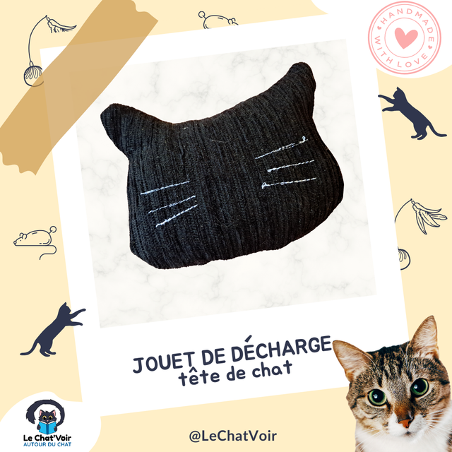 Jouet de décharge (tête de chat)
