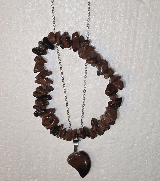 Mahogany Obsidian Necklace &amp; Bracelet set