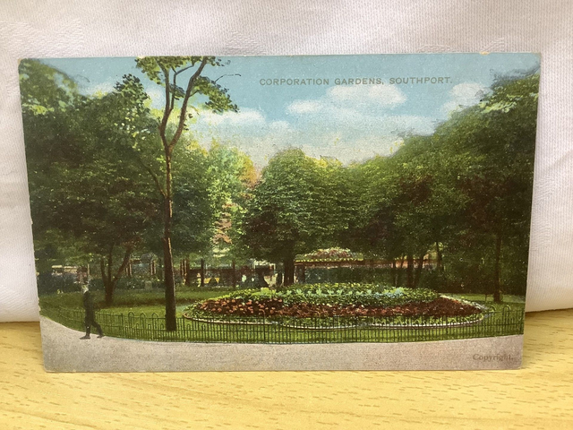 Southport, Corporation Gardens, Lancashire, Posted 1909 antique unbranded postcard. Our Ref No. R852 £2.25