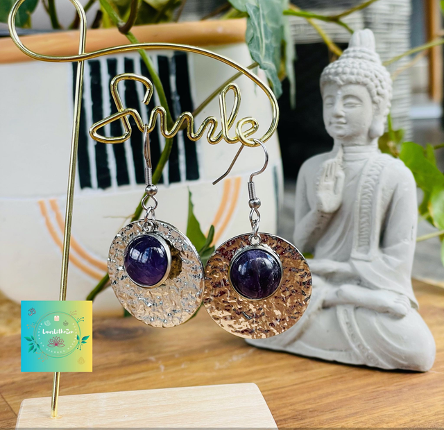🧘♀️Boucles d’oreilles en Améthyste