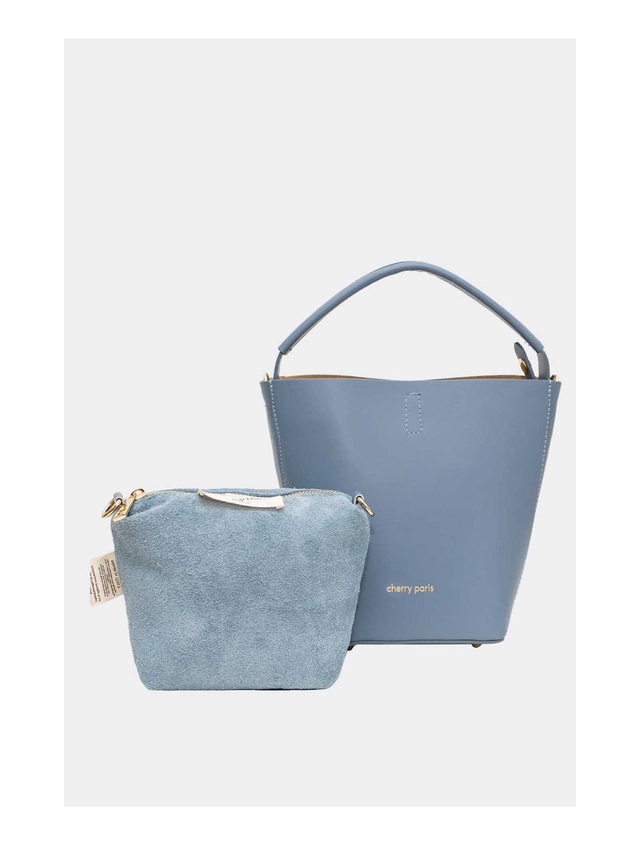 2 Pièces Set Sac Seau En Cuir Vachette lisse Jean