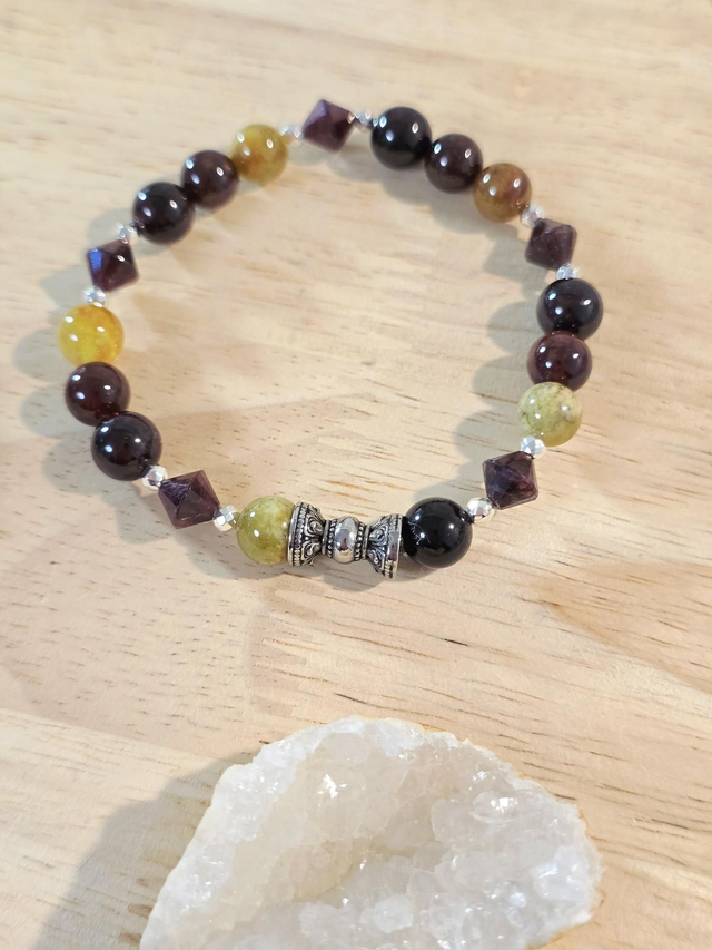 Bracelet Grenat multicolore 0,8 cm 