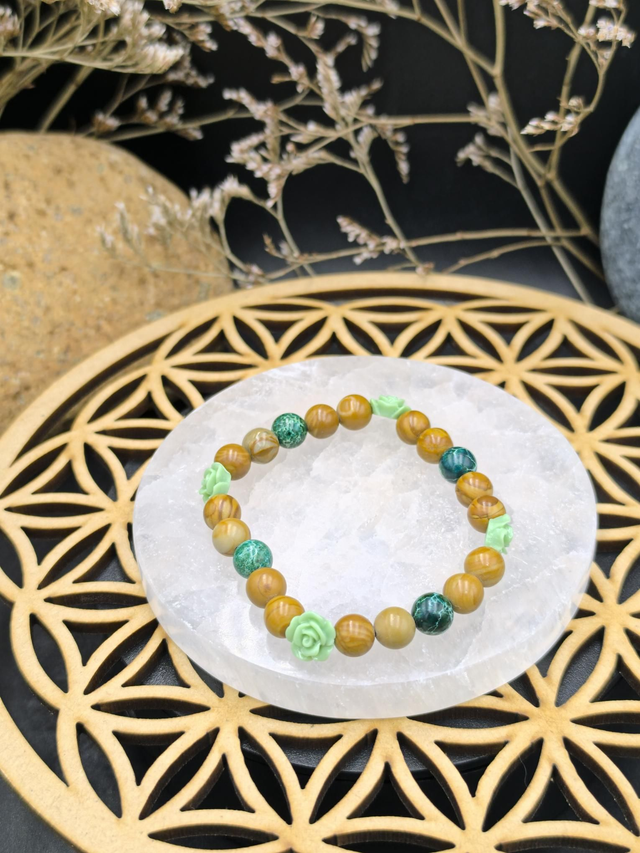 BP.009 Bracelet Jaspe et roses