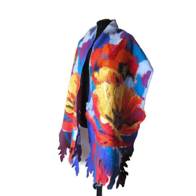 Stola Arte Sciarpa infeltrito di lana merino e seta