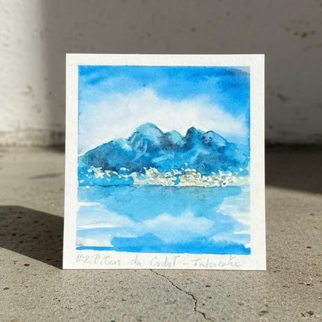 Aquarelle mini - Pitons Carbet, Baie FDF