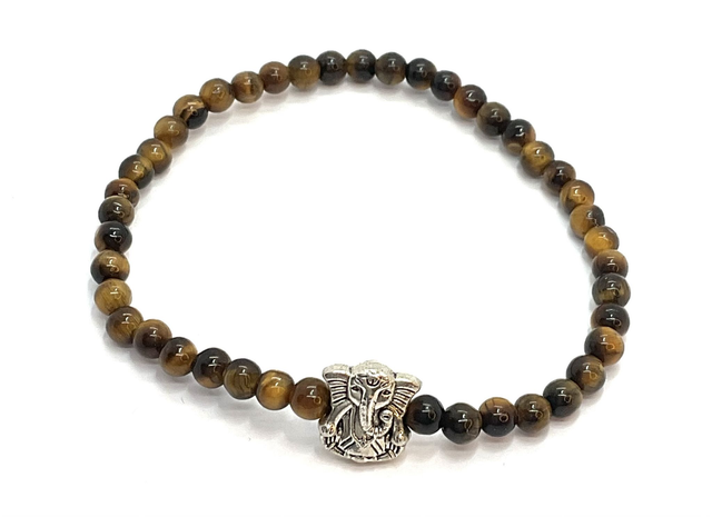 Bracelet « Ganesh » oeil de tigre 4 mm