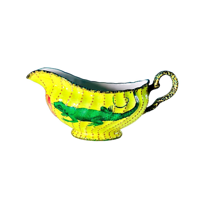 Yellow Upcycled Vase - &quot;Lizard&quot; - by House of Frisson