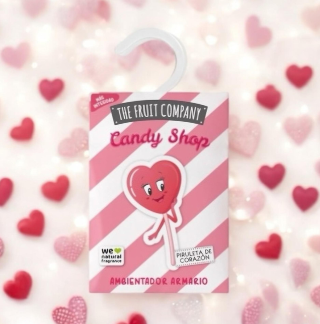 SACHET DÉSODORISANT ARMOIRE THE FRUIT COMPANY CANDY SHOP PIRULETA CORAZON