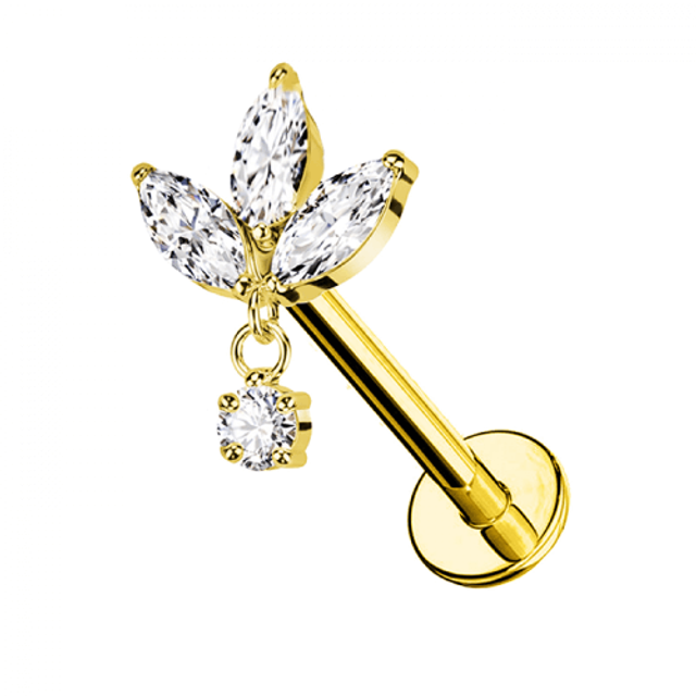 Helix 3 Foglie Con Punto Luce Pendente Gold