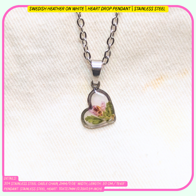 Heart Drop Pendant | Necklaces | Real Flowers