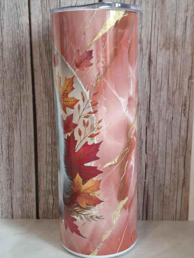 Gourde Canette Samoyède fond marbré