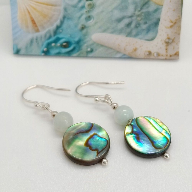 Paua Shell earrings with Amazonite sterling silver