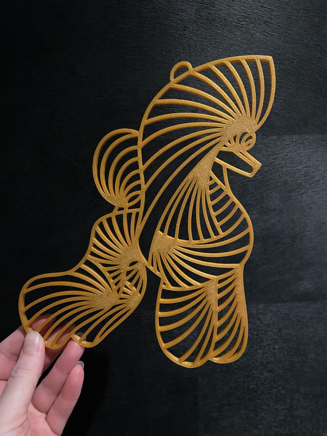 3D - Poodle English Puppy Gold Sparkle