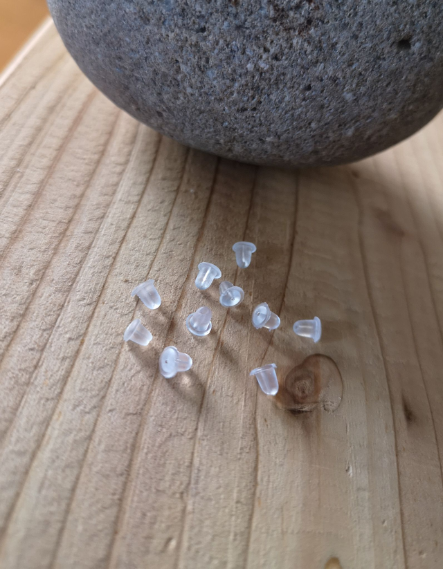 10 Fermoirs en silicone pour boucles d&#039;oreilles