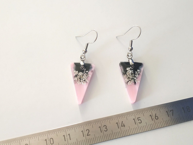 Boucles d'oreilles aux mille-fleurs marbrées