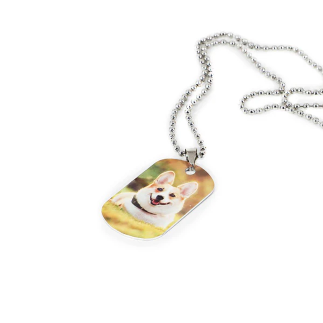 Aluminum ID Tag Necklace - Double side printable