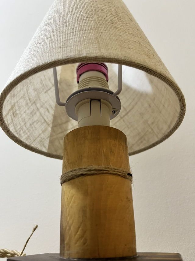 Stylish desk lamp with a base made of Australian Mulga wood.