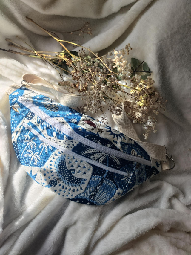 Sac banane Taille L "Perroquet bleu"