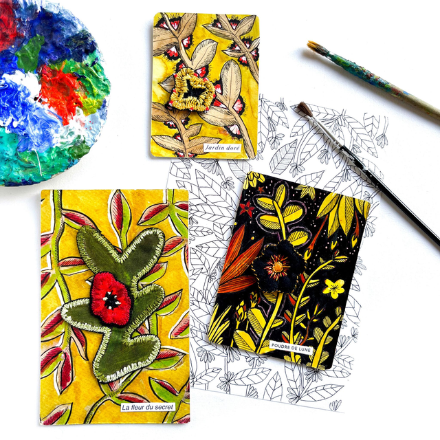 Illustrations peintes et brodées (à choisir)