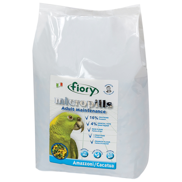 Fiory MicroPills Cold Pressed Pellets Amazon and Cockatoo Parrot Food 