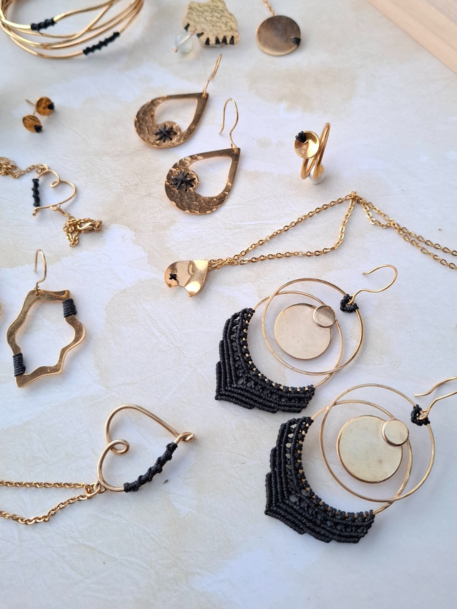 Boucles d'oreille - Harmonie de Disques Version Black