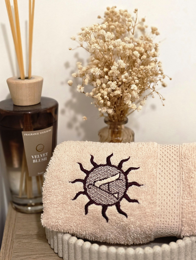 Serviette monogramme - Initiale précieuse