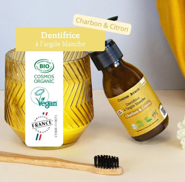 Dentifrice en pâte au charbon végétal et citron " Comme Avant"