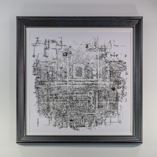 Formae Obscurae pen plot (framed)