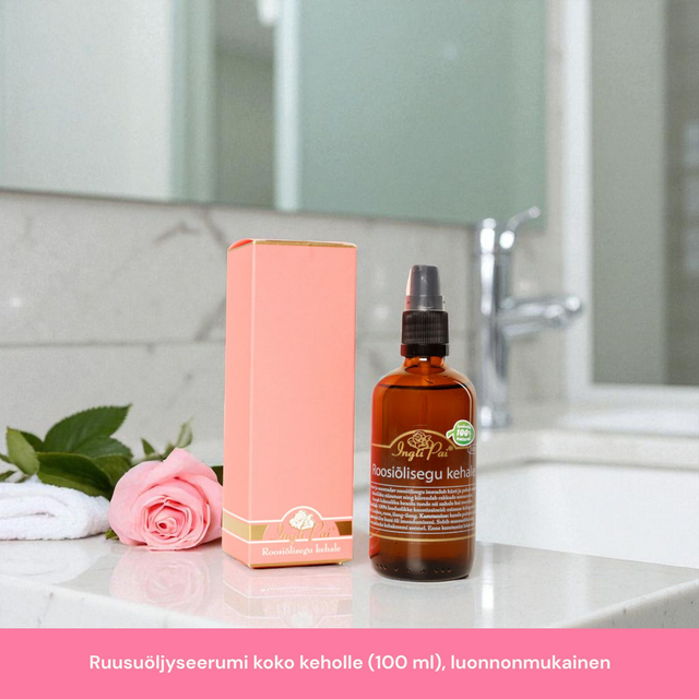 Ruusuöljyseerumi koko vartalolle (100 ml), luonnonmukainen