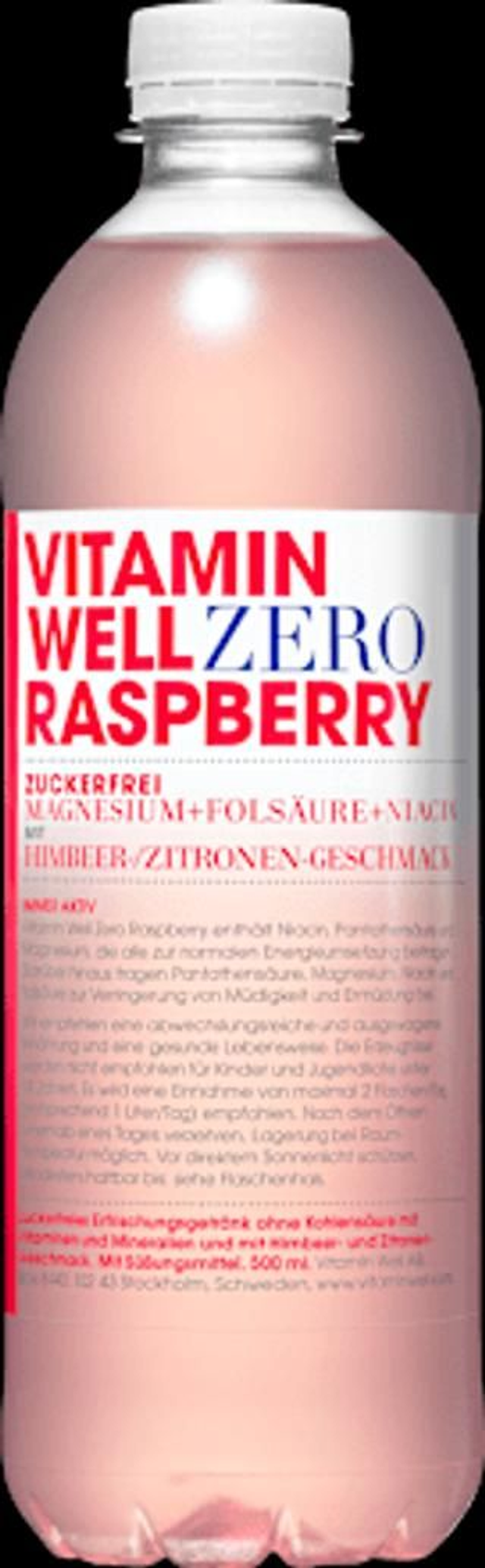 Vitamin WellErfrischungsgetränk, Zero Raspberry, 500 Ml EINWEG