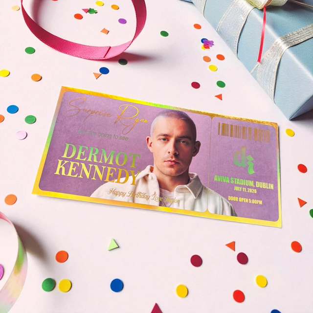 Dermot Kennedy Concert gift ticket / card