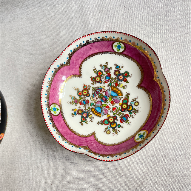 Wunderschöne Emaille Schale  handbemalt