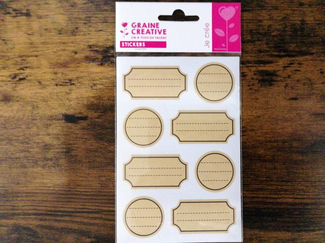 32 stickers etiquettes kraft