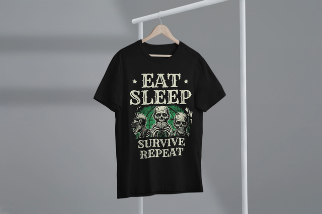 Eat Sleep Survive Repeat, Zombie Survival Humor Funny. Eat Sleep Survive Repeat, Zombie Survival Humor lustig