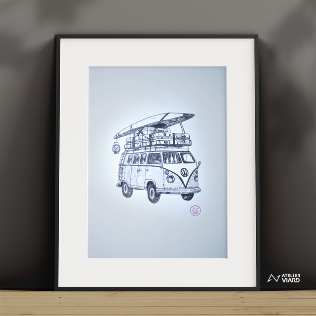 Véhicule VAN - Dessin original (pièce unique)