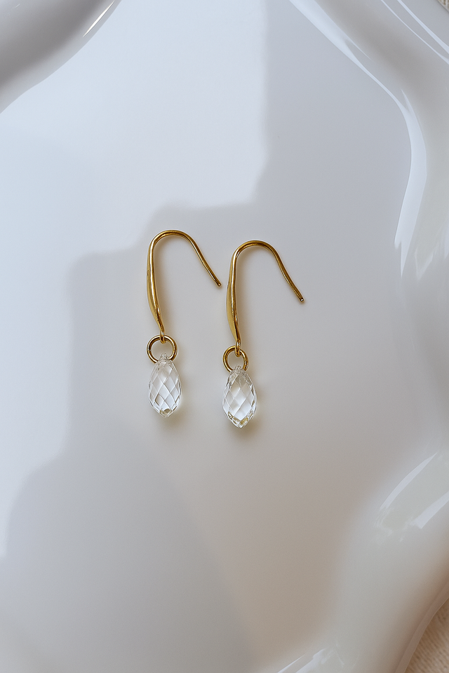 Gocce in Swarovski su montatura argento 925 placcato oro 24k