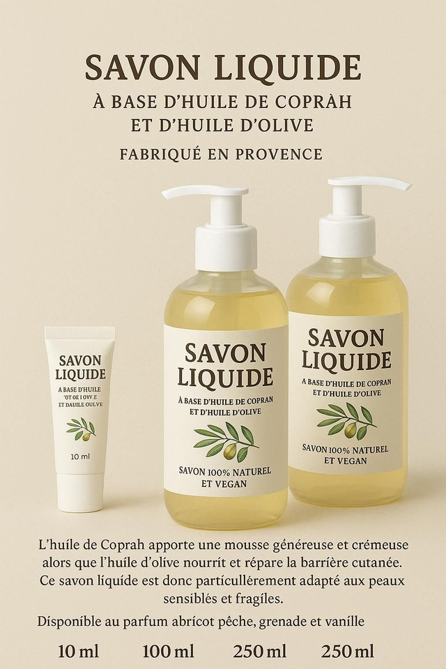 Savons liquides vanille